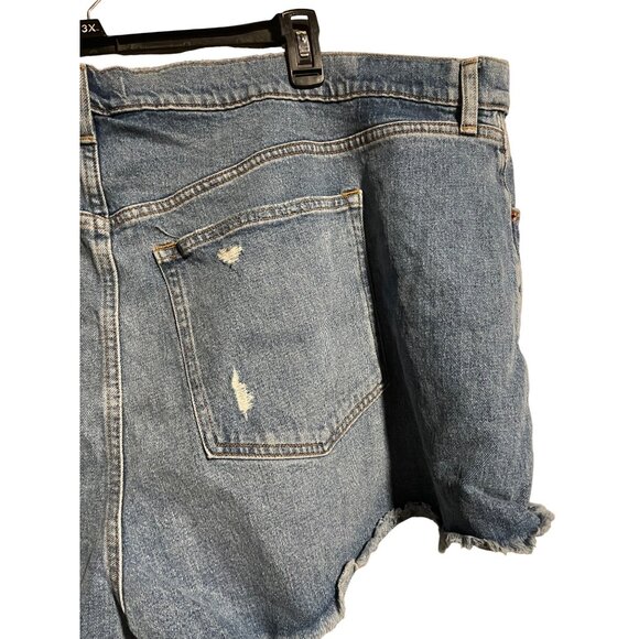 Abercrombie & Fitch The Mom Short High Rise Distressed Denim 24W Light Blue - Picture 7 of 10